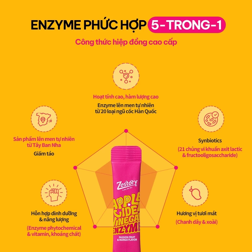 [VN]Zestory Detox Enzyme with Apple Cider Vinegar 30 Sachets