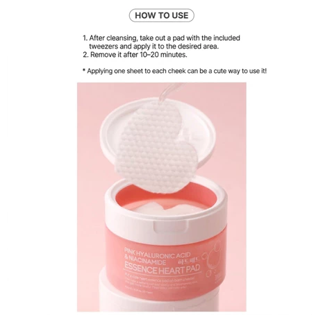 [TENZERO] Pink Hyaluronic Niacinamide Serum Heart Pad 150g Daily Facial Toner Pad Brightening Hydration