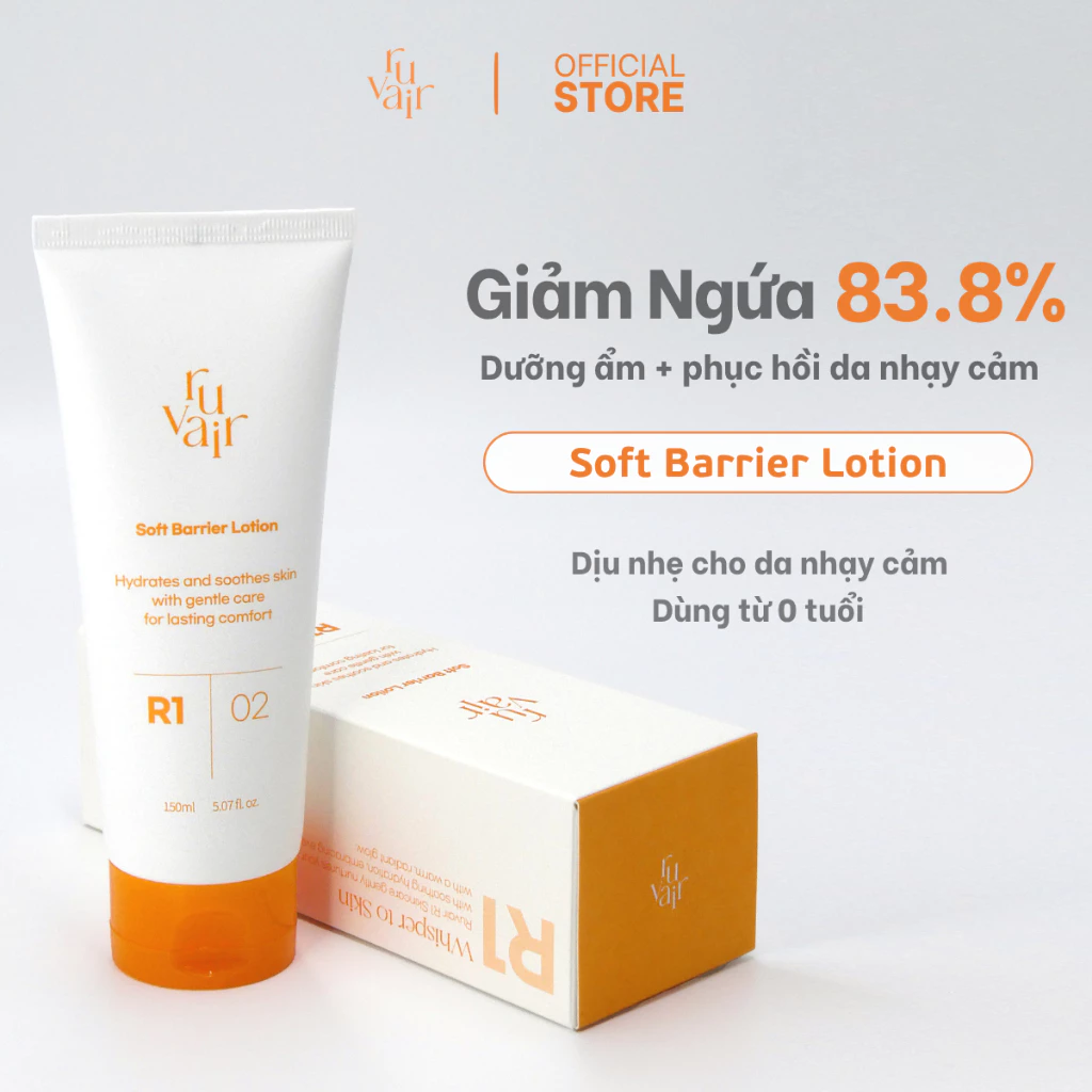 [VN][Giảm ngứa 83%] Lotion Ruvair Dành cho da Nhạy cảm, Viêm da cơ địa, Khô ngứa