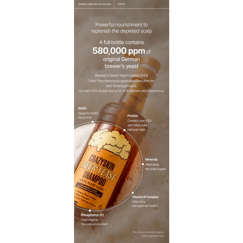 [MY]CRAZYSKIN Beer Yeast Shampoo 500ml