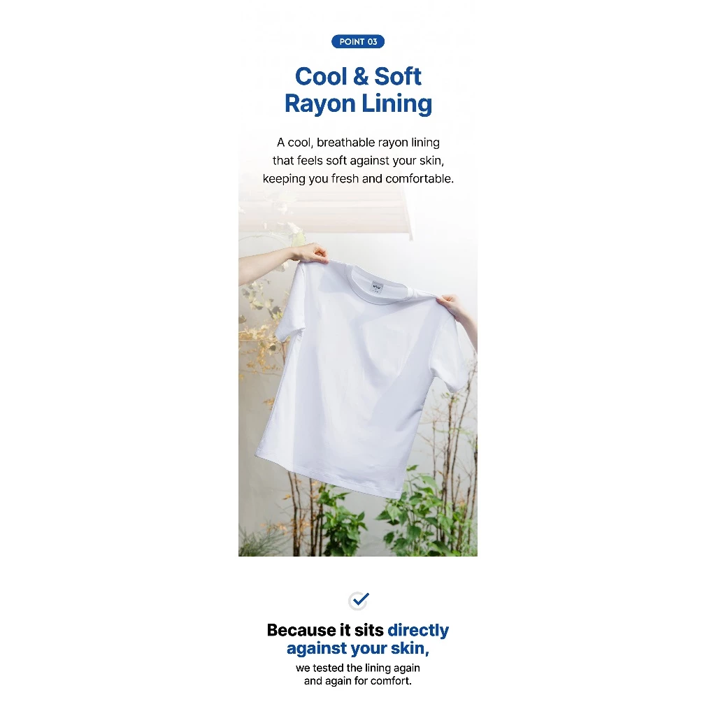 [TW][BARE TEE] No-Bra T-Shirt with Thin Flat Coverage | No Bra Pads, No Cups